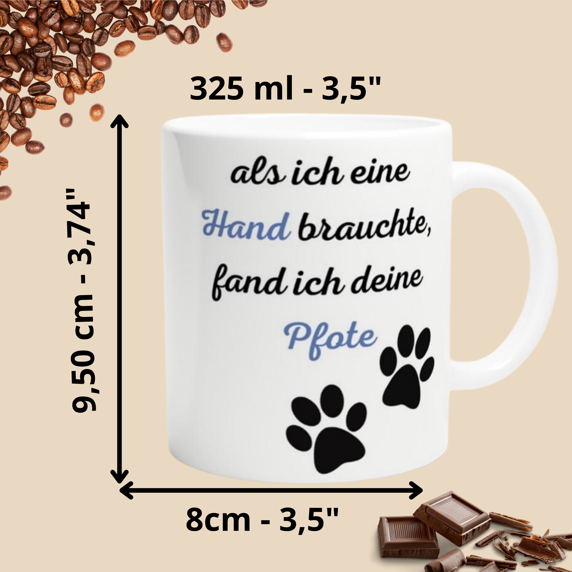 Tasse mit  Motivierendem  Pfoten Spruch für Tierfreunde Geschenk für Sie & Ihn, Geschenkidee für Familie Freunde und Kollegen