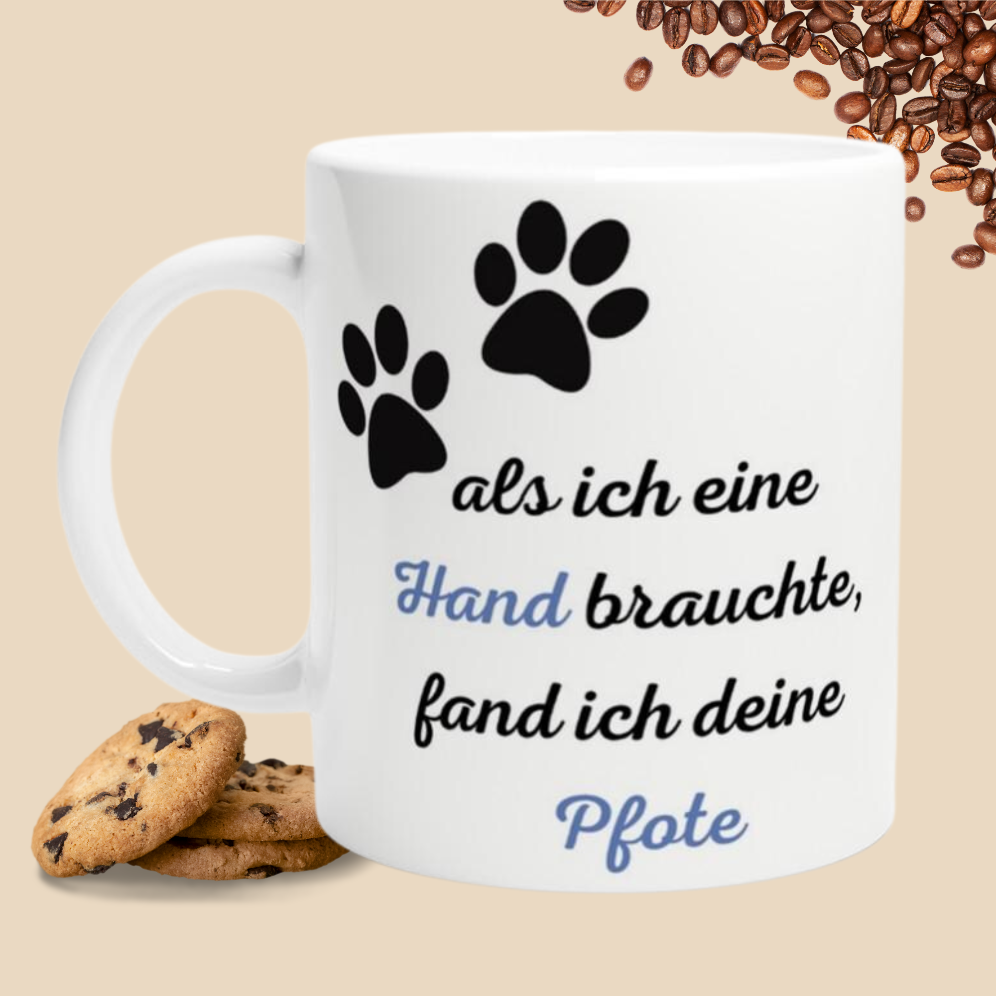 Tasse mit  Motivierendem  Pfoten Spruch für Tierfreunde Geschenk für Sie & Ihn, Geschenkidee für Familie Freunde und Kollegen