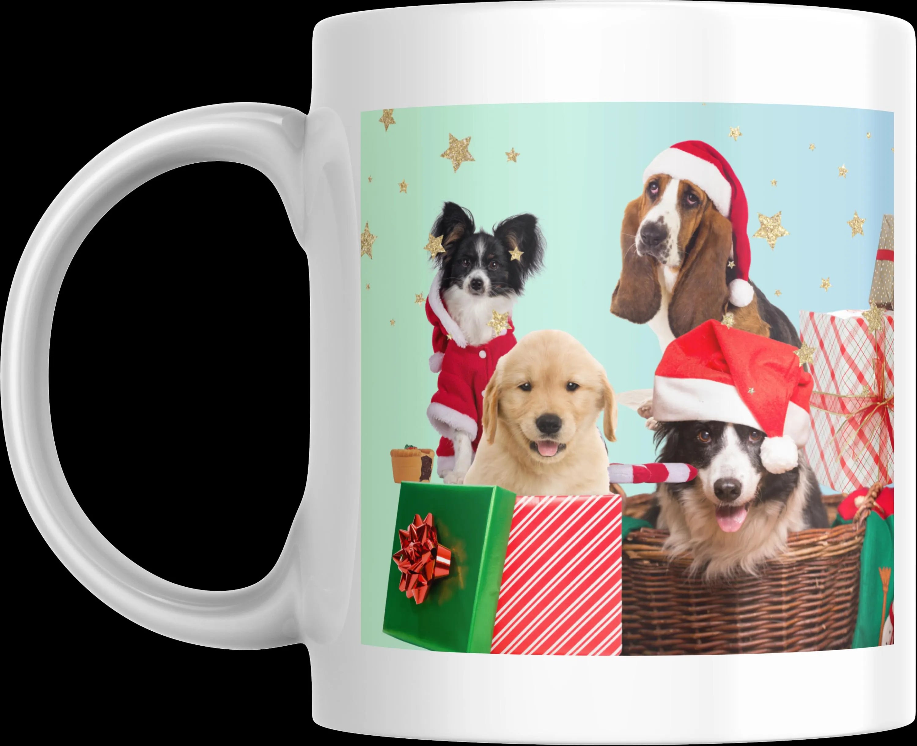 Tasse mit Motiv Weihnachtstasse mit Hunden Keramiktasse Weihnachten