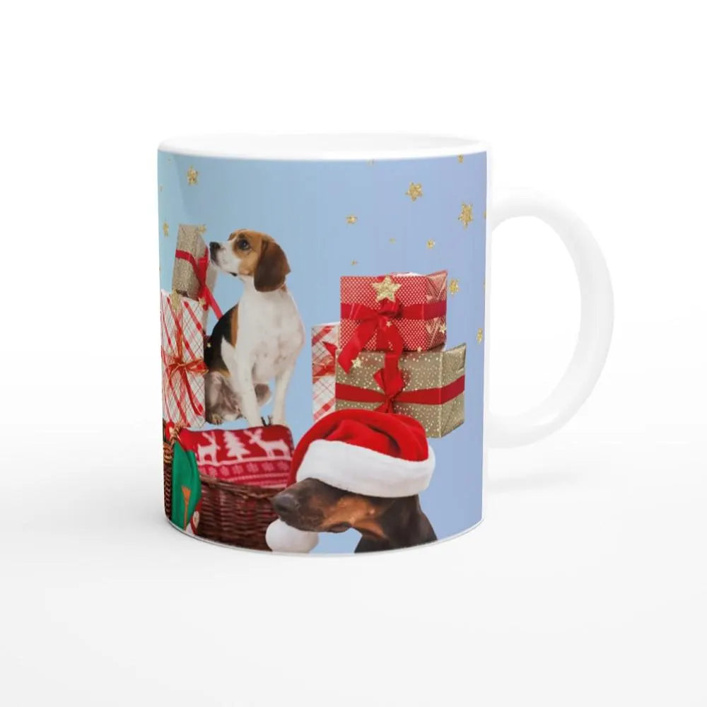 Tasse mit Motiv Weihnachtstasse mit Hunden Keramiktasse Weihnachten