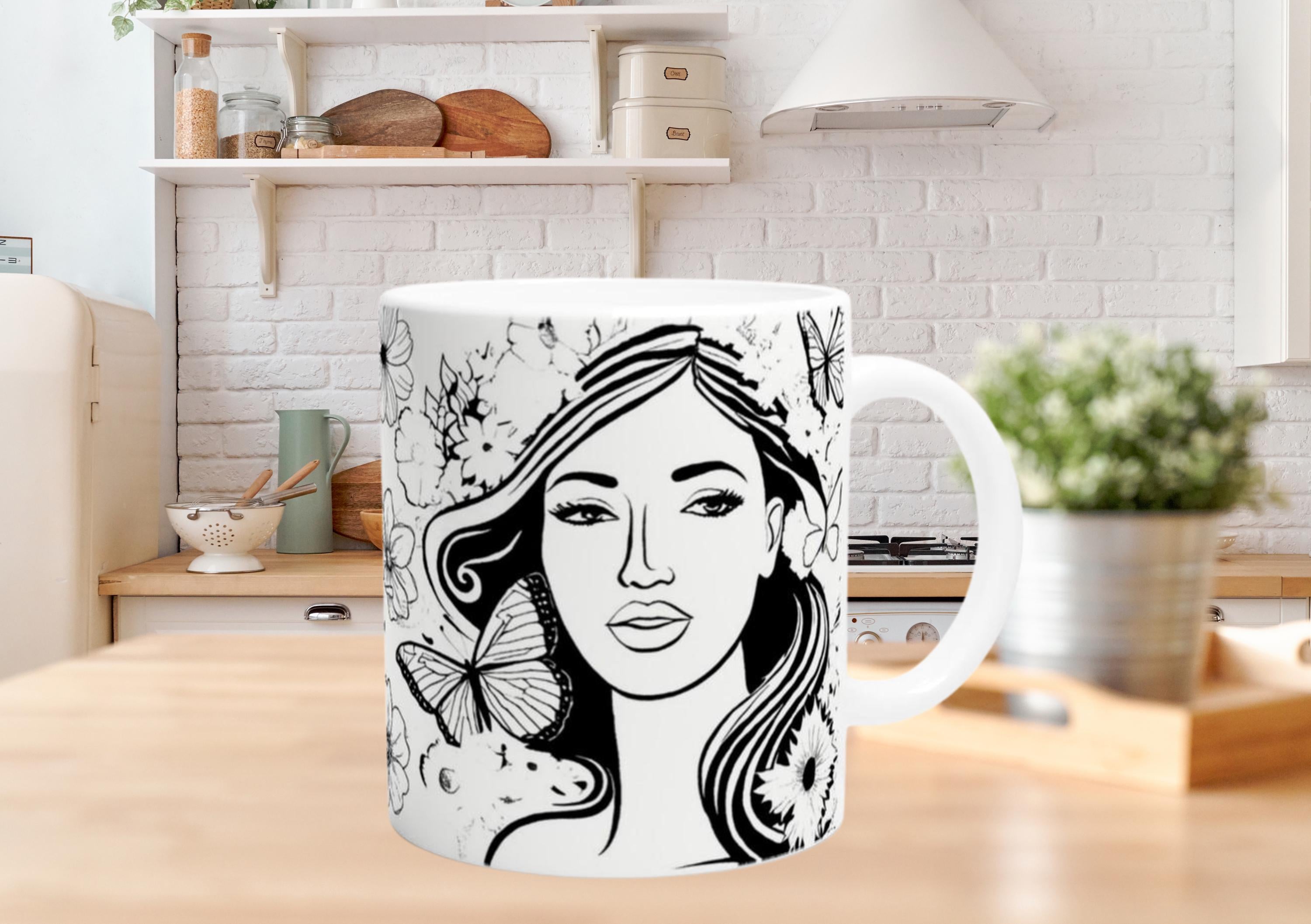 Tasse mit Frauen, Mitbringsel zum Besuch, Geschenk für Frauen und Männer