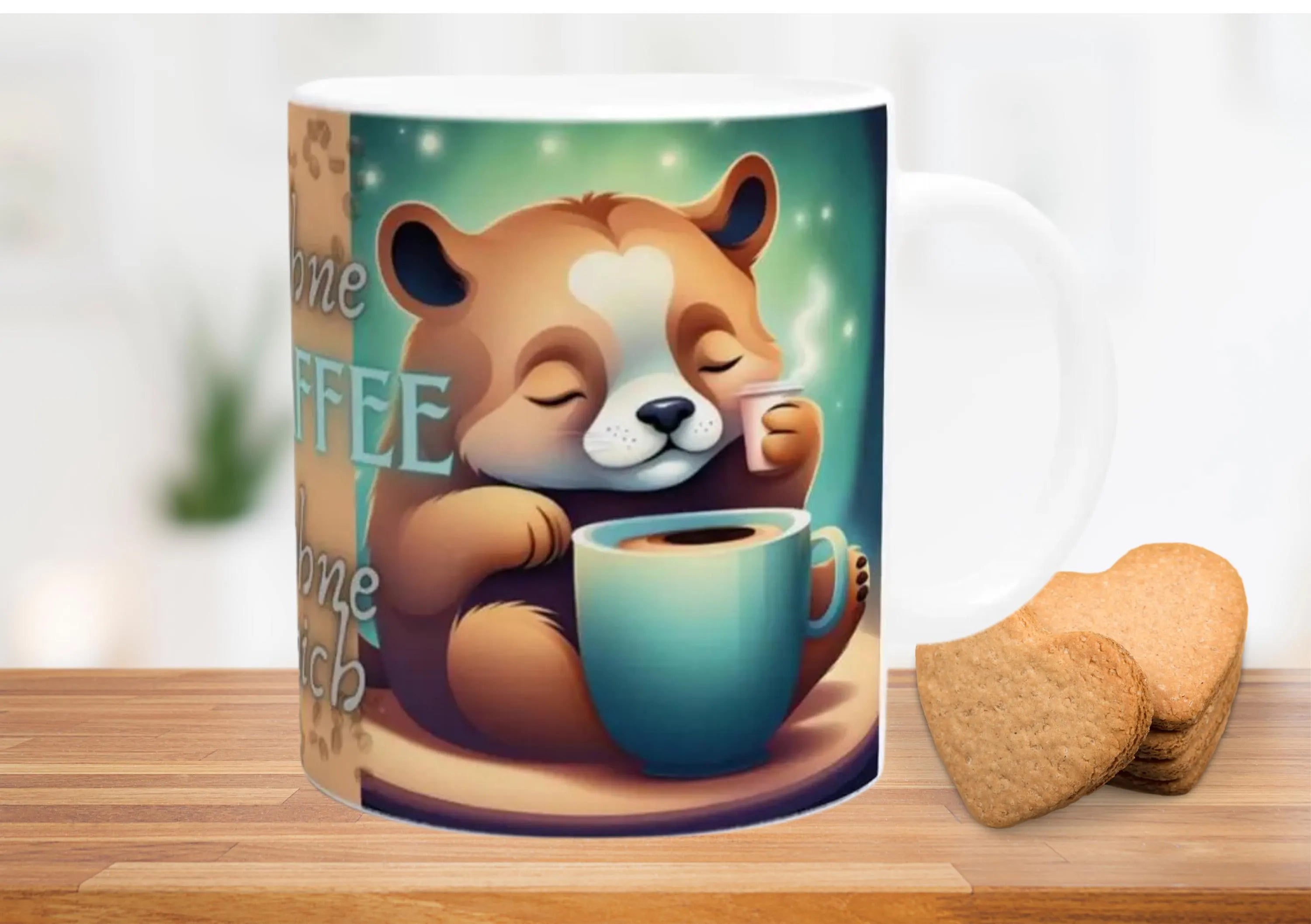 Motiv Tasse für Tierfreunde Niedlicher Kaffeebecher für Morgenmuffel Geschenk für Kinder und Freunde