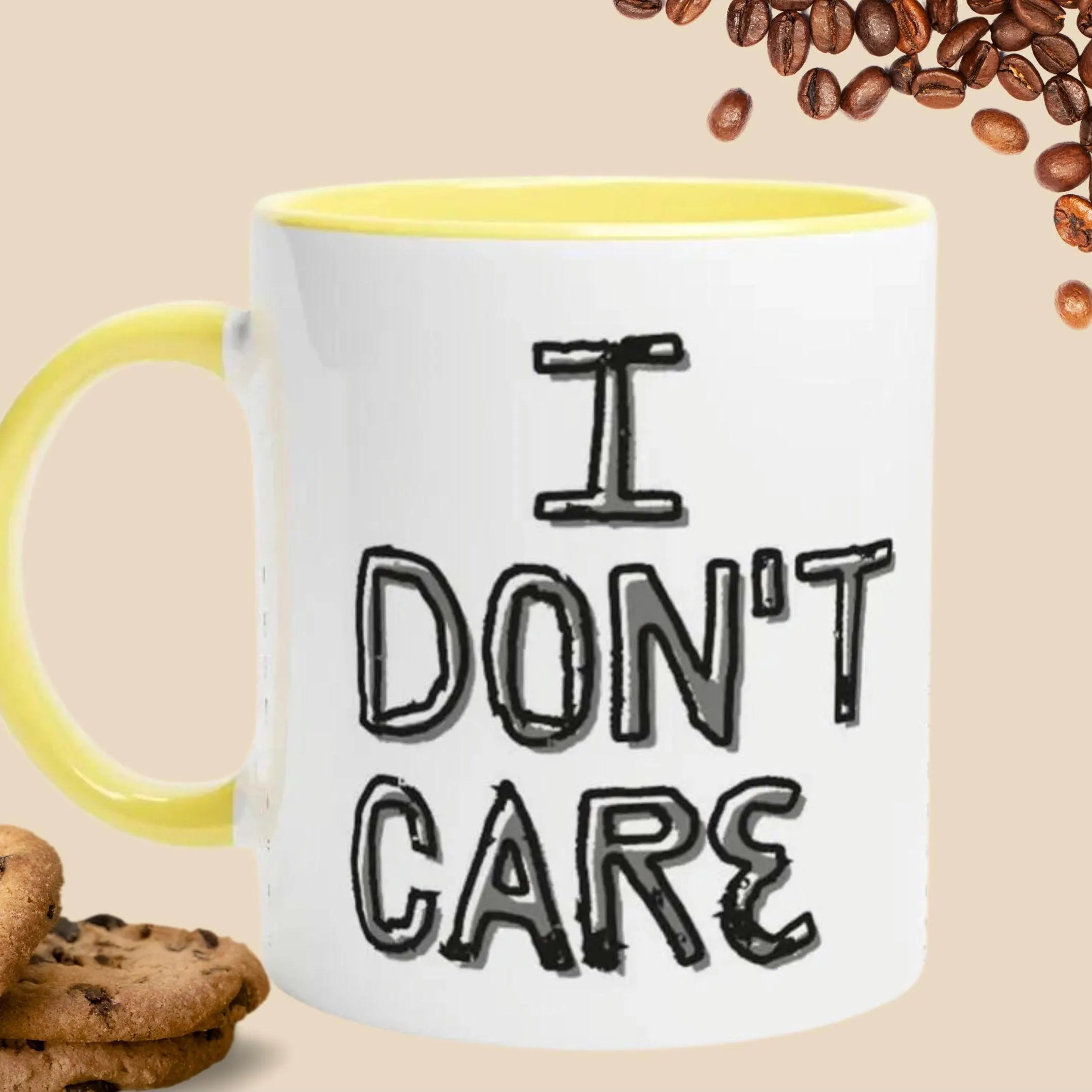 Lustige Tasse mit frechem Spruch, - I dont care- Geschenkidee für Freundin oder Freunde