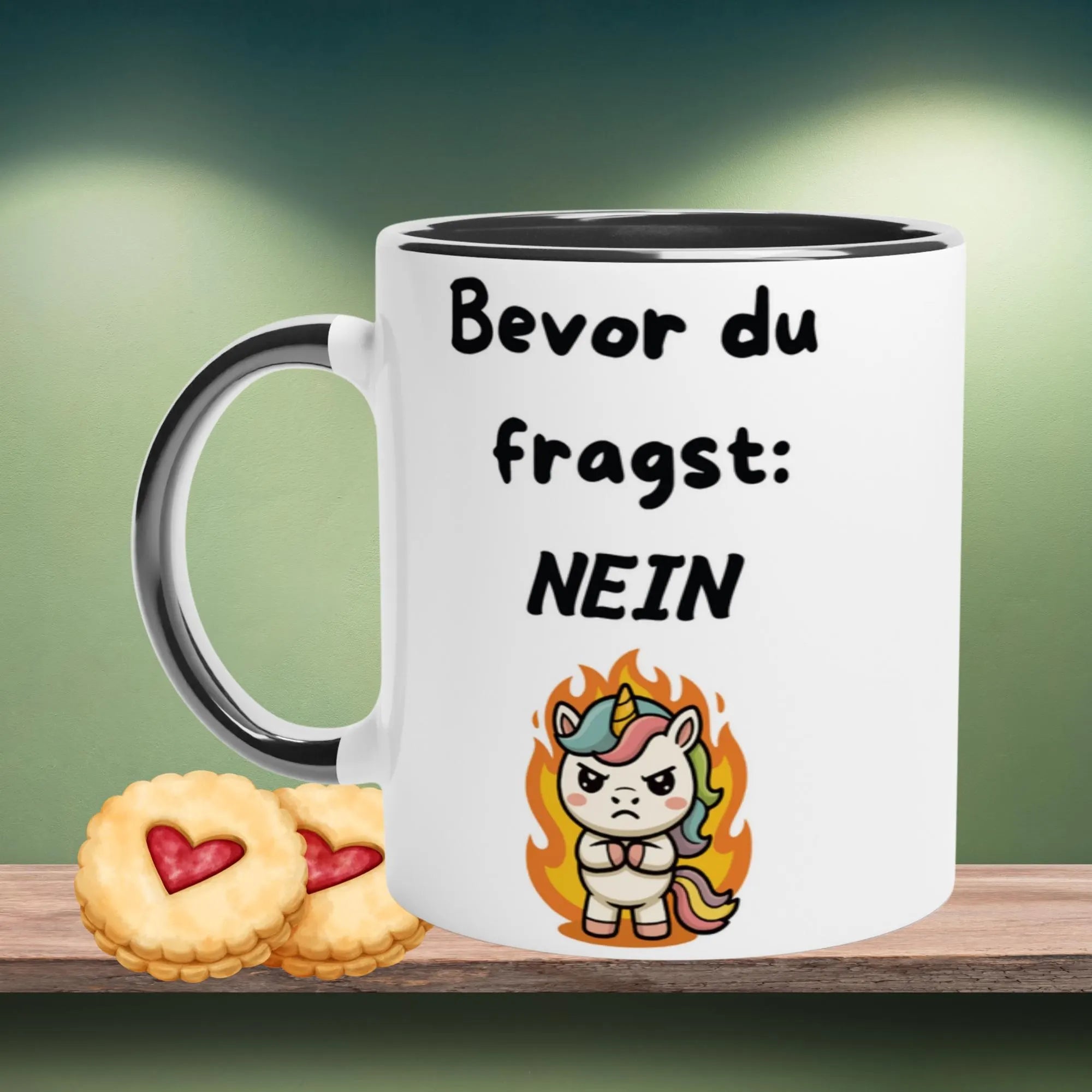 Lustige Einhorn Tasse mit witzigem Spruch - Bevor du fragst  Nein Geschenkidee für Frau und Mann