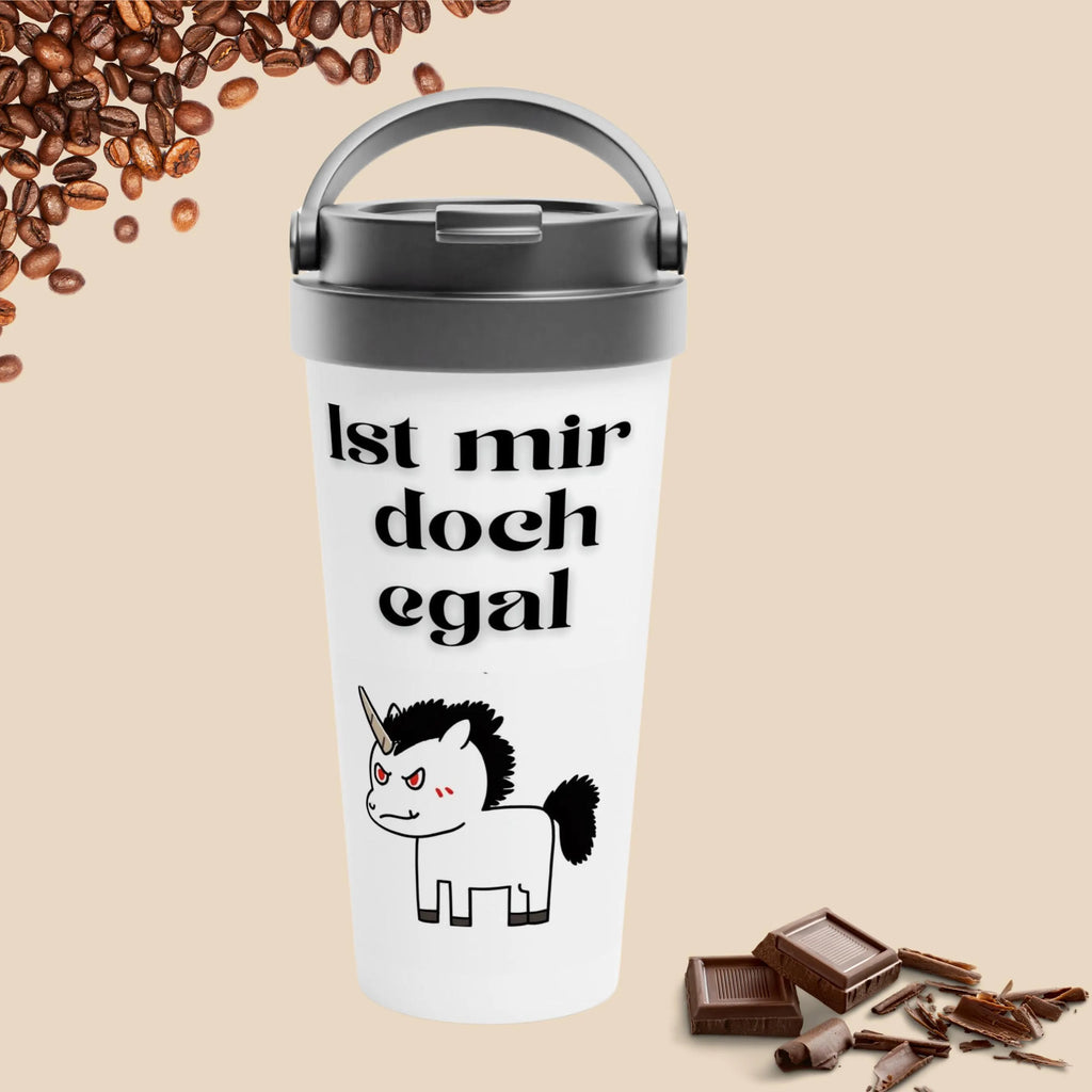 Lustiger Thermobecher mit sarkastischem Spruch - Ist mir doch egal