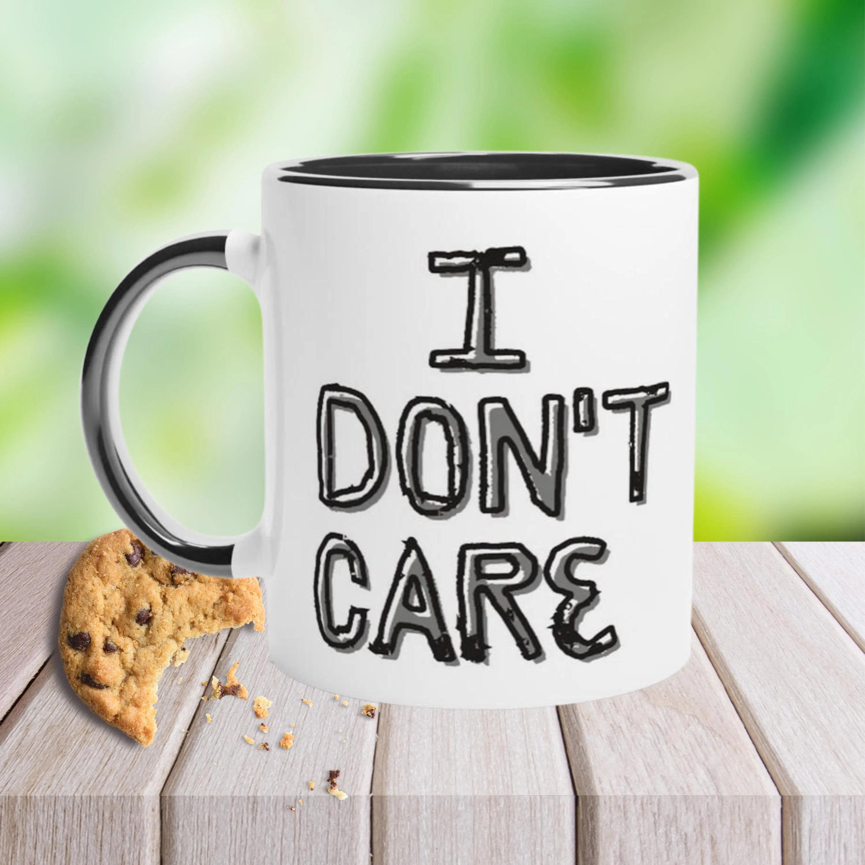 Lustige Tasse mit frechem Spruch, - I dont care- Geschenkidee für Freundin oder Freunde