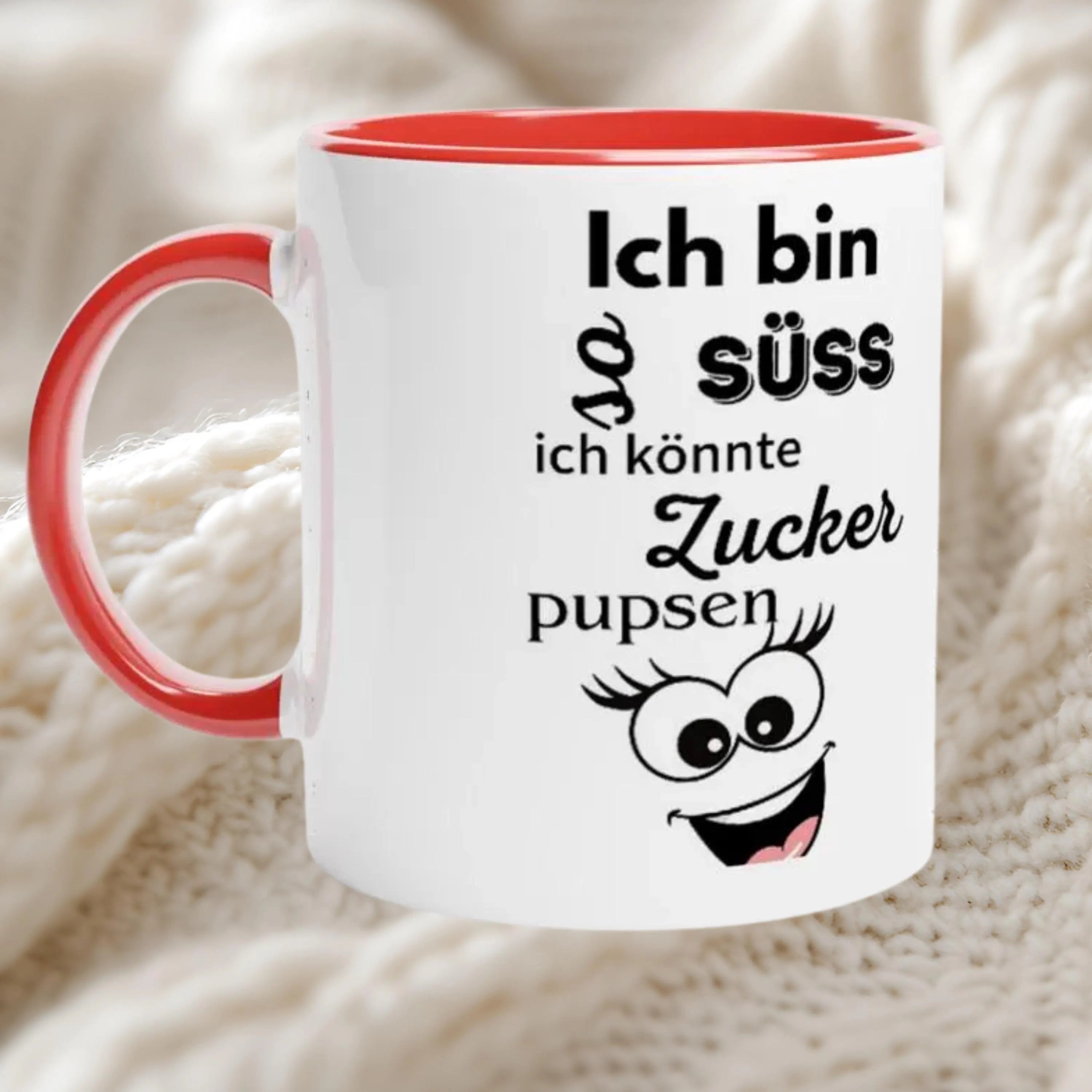 Lustige Tasse mit süssem Spruch, Geschenk für Freundin oder Freund