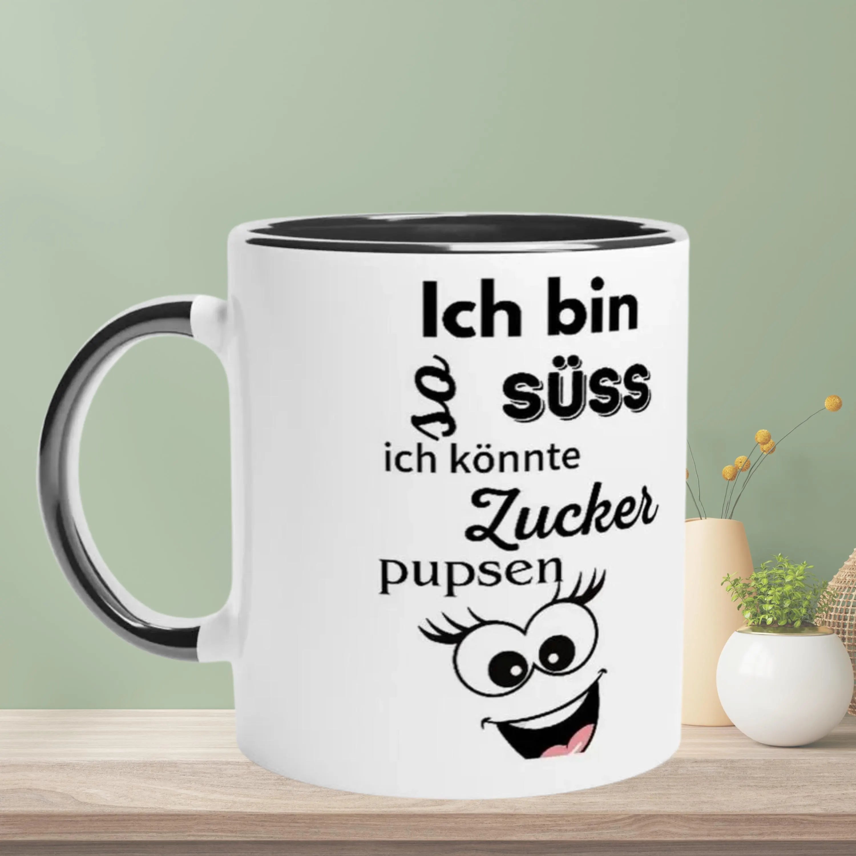 Lustige Tasse mit süssem Spruch, Geschenk für Freundin oder Freund
