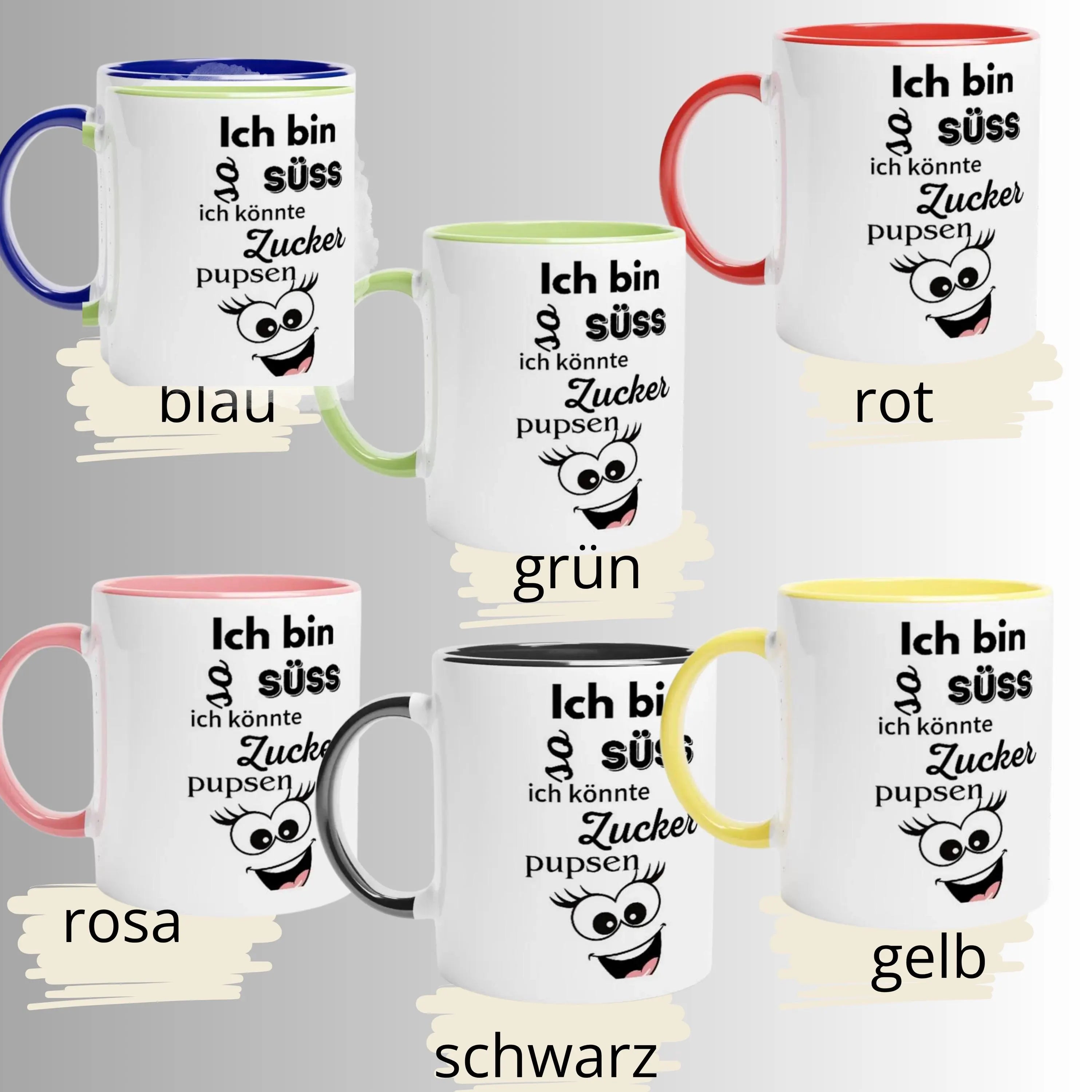 Lustige Tasse mit süssem Spruch, Geschenk für Freundin oder Freund