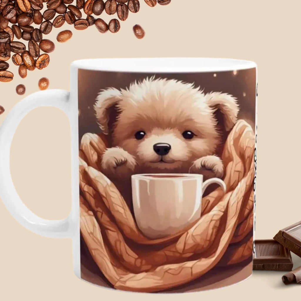 Süße Tasse mit Bärchen Motiv, Perfekte Geschenkidee zum Geburtstag oder Jahrestag, für Tierfreunde  Aufmerksamkeit für Freunde und Kollegen
