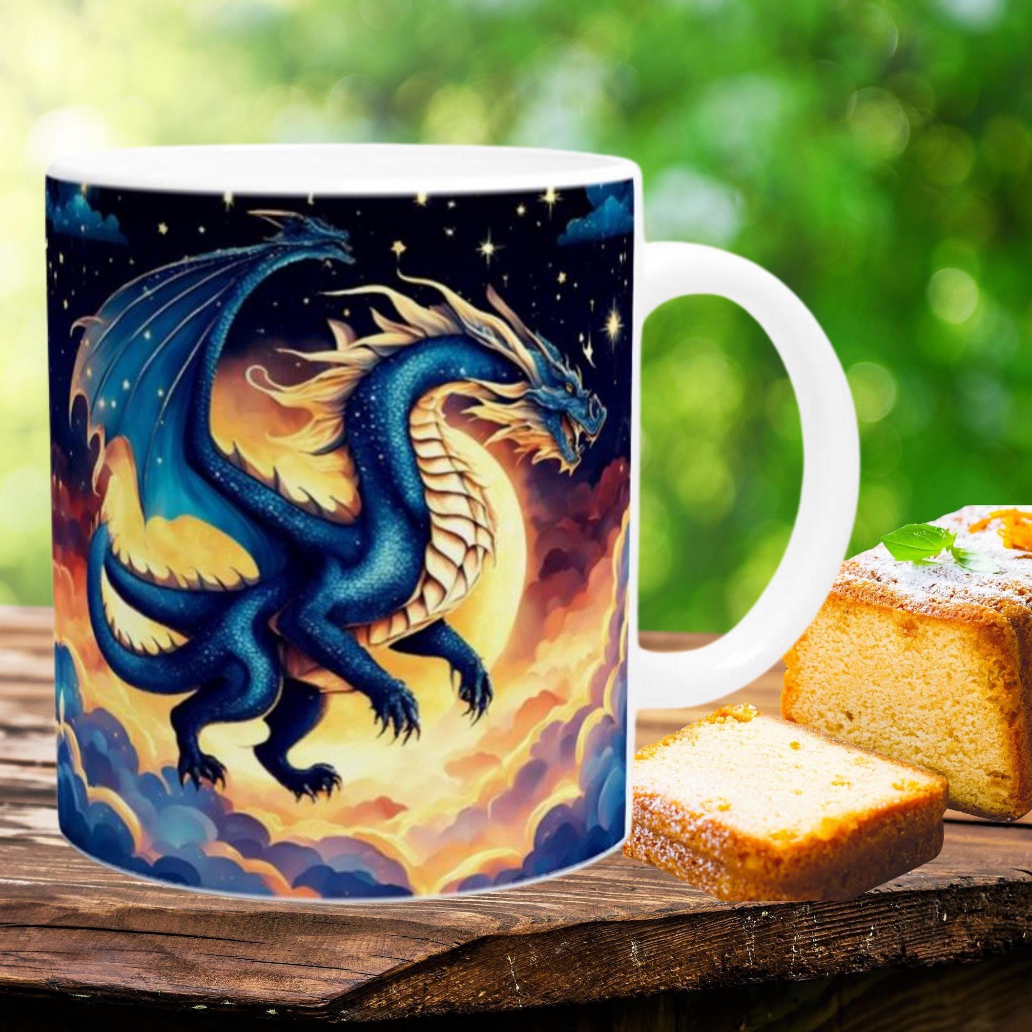 Tier Tasse Drachen Geschenk oder Mitbringsel für Fantasieliebhaber und Freunde Geschenkidee für Familie und Kollegen