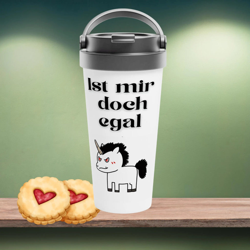 Lustiger Thermobecher mit sarkastischem Spruch - Ist mir doch egal