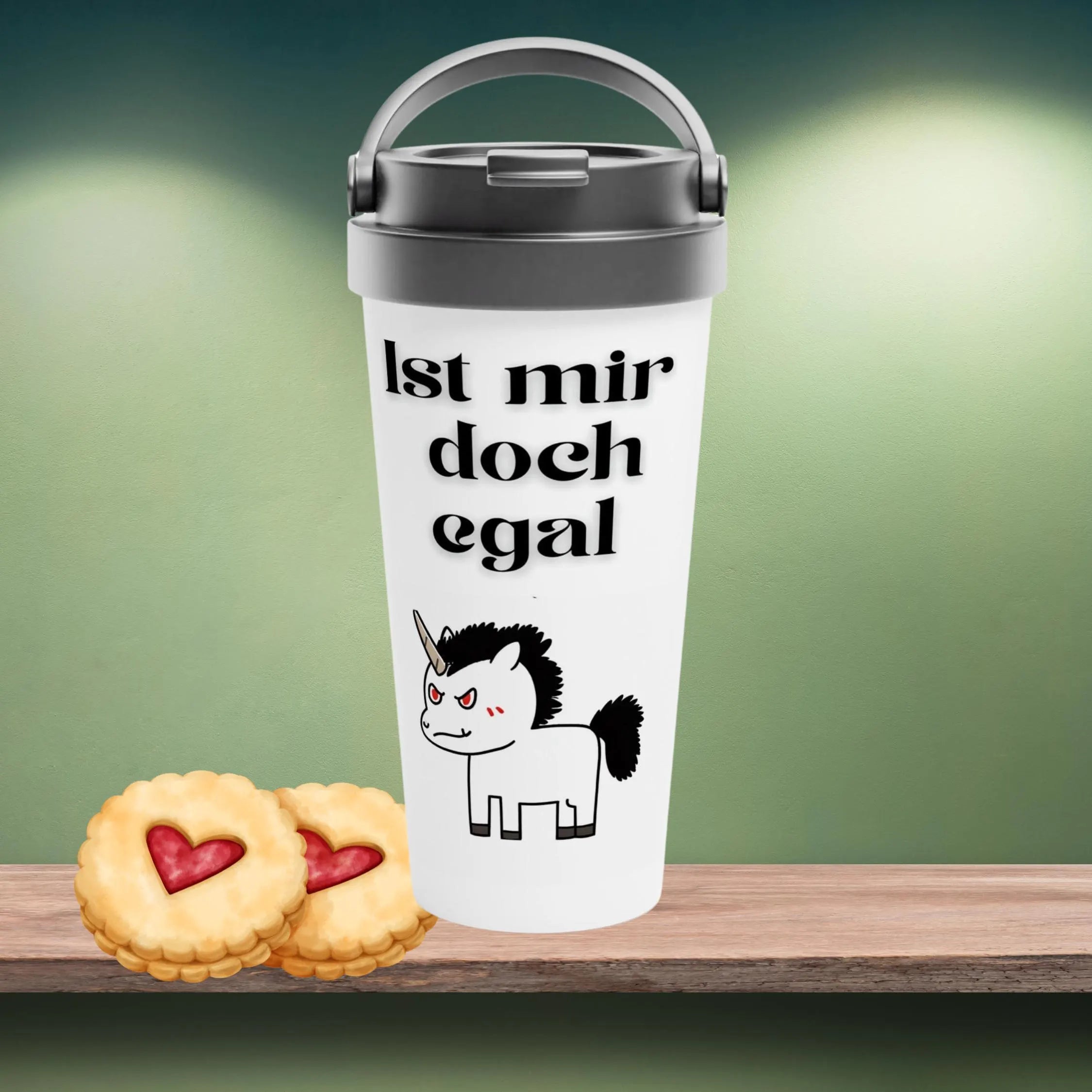Lustiger Thermobecher mit sarkastischem Spruch - Ist mir doch egal