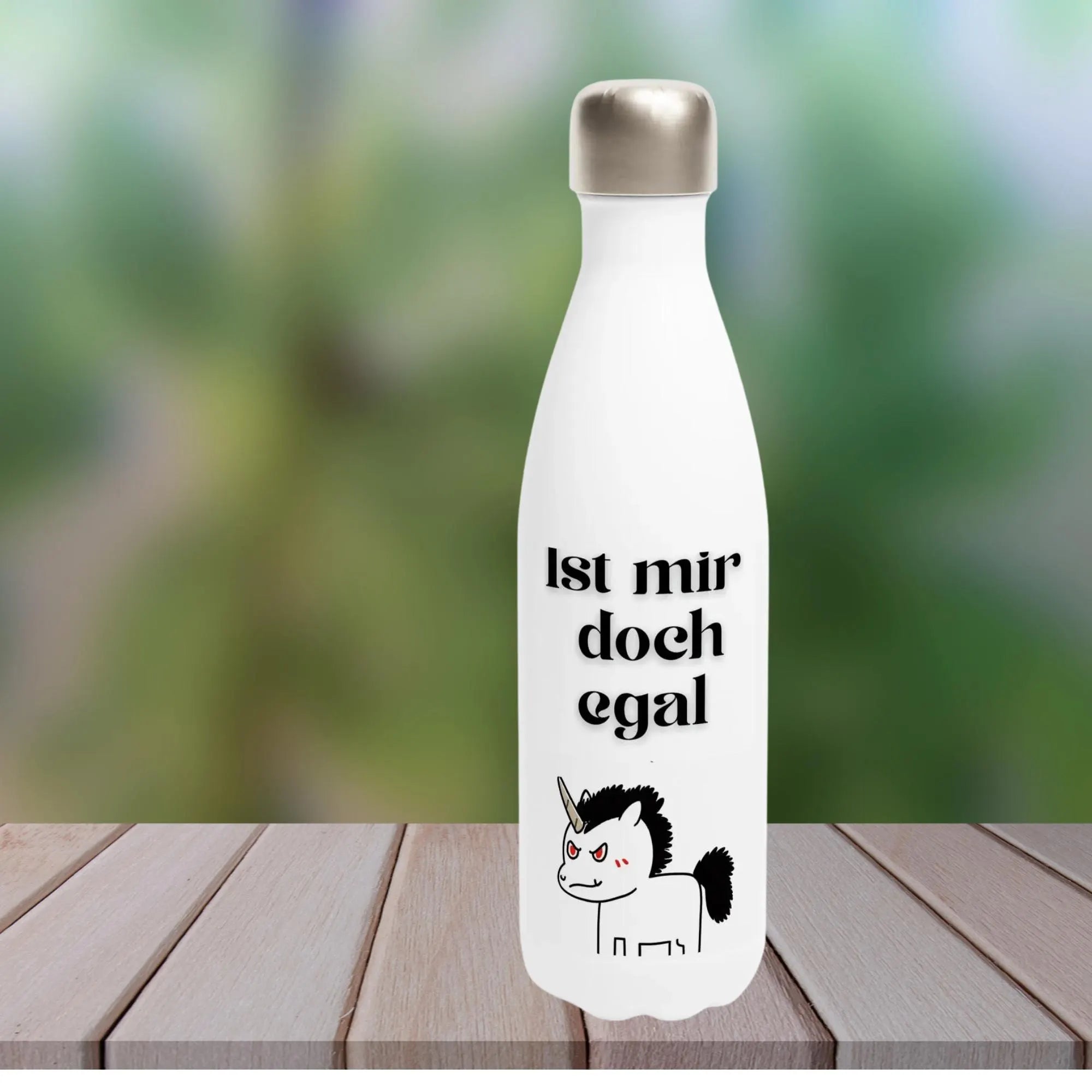Lustige Thermo Trinkflasche mit sarkastischem Spruch - Ist mir doch egal -