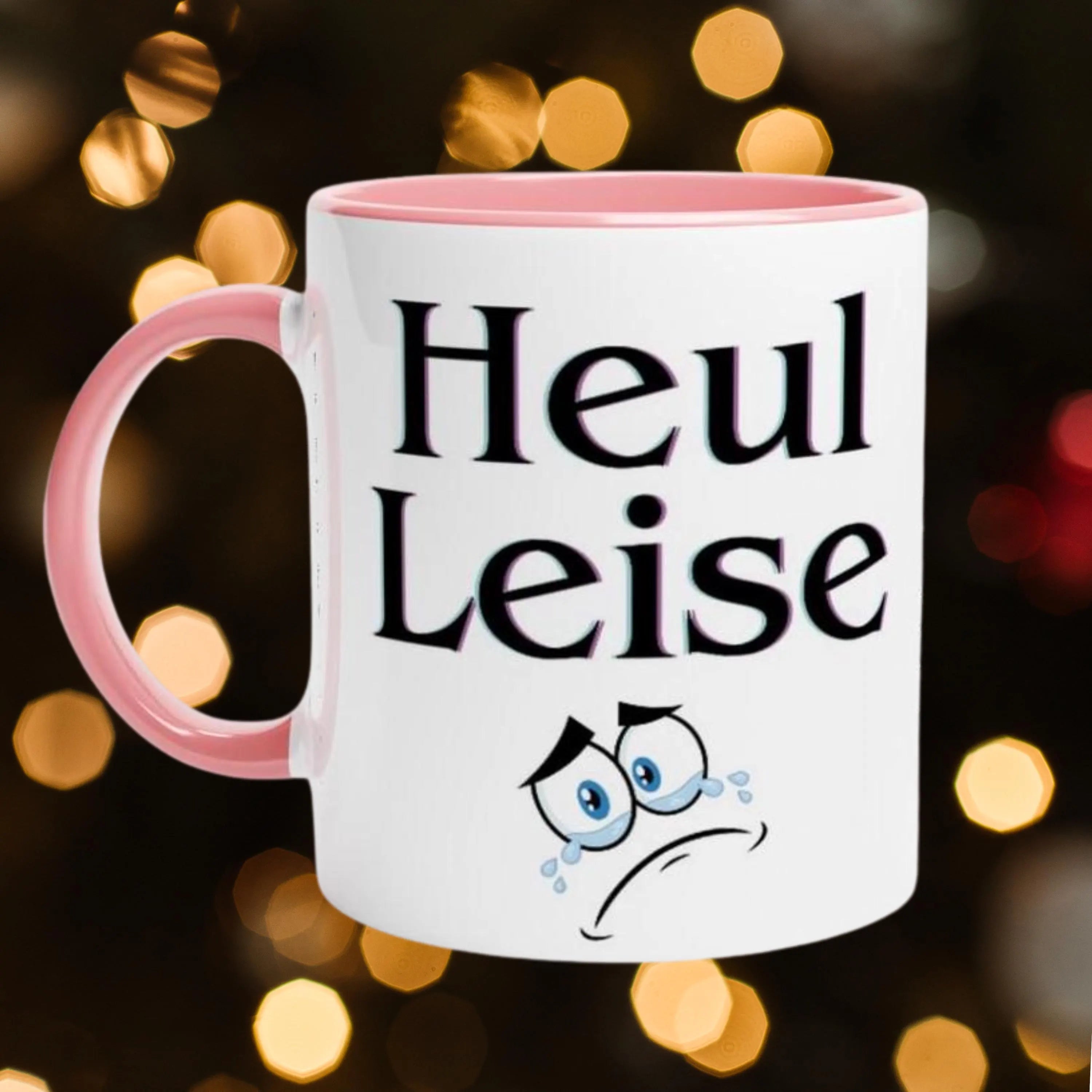 LustigeTasse mit Spruch Keramiktasse ,-Heul leise! , Geschenk für Sie Geschenkidee für Ihn, Tasse mit Farbe an der Innenseite unf Henkel