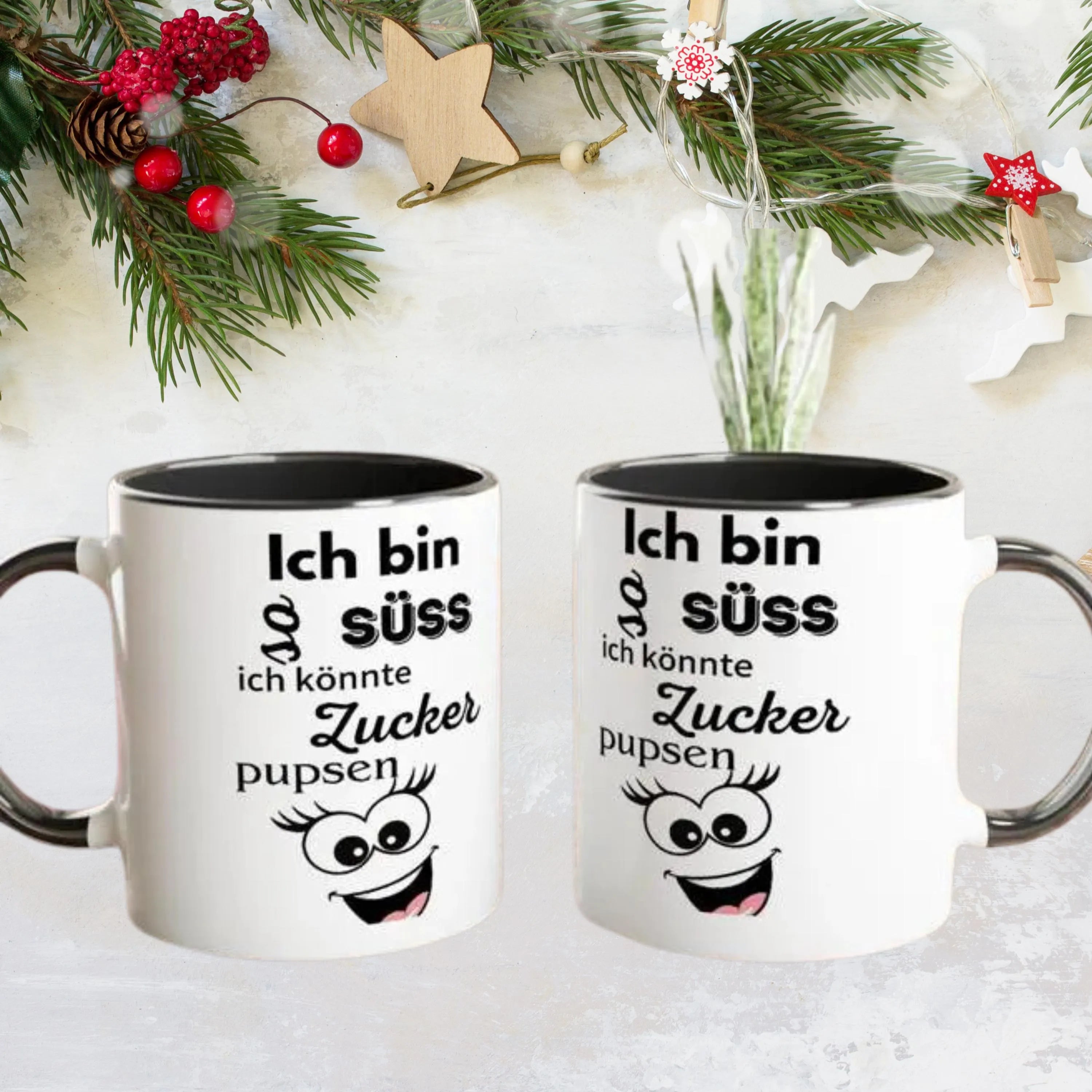 Lustige Tasse mit süssem Spruch, Geschenk für Freundin oder Freund