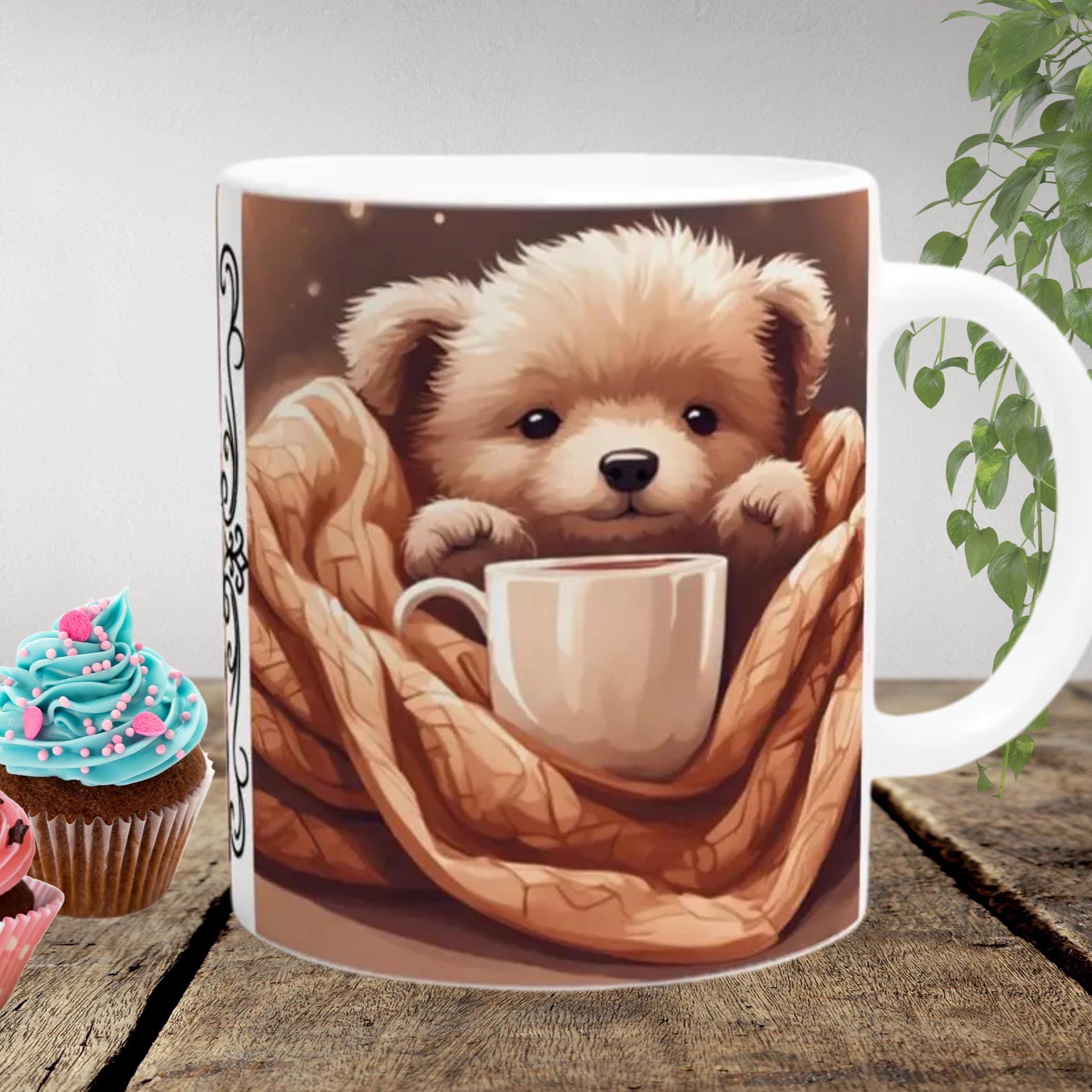 Süße Tasse mit Bärchen Motiv, Perfekte Geschenkidee zum Geburtstag oder Jahrestag, für Tierfreunde  Aufmerksamkeit für Freunde und Kollegen