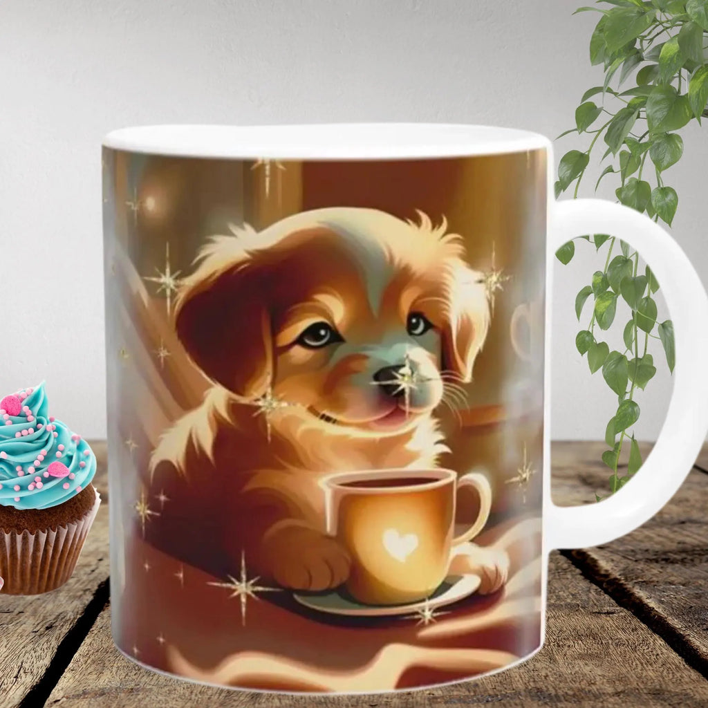 Tasse mit Hundebaby, Geschenk zum Geburtstag Ostern für Mädchen und Jungen